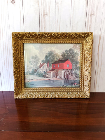 Vintage Gilt Framed E. Thomas Landscape Print