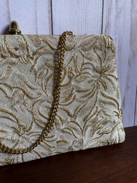 Vintage Beige and Gold Purse