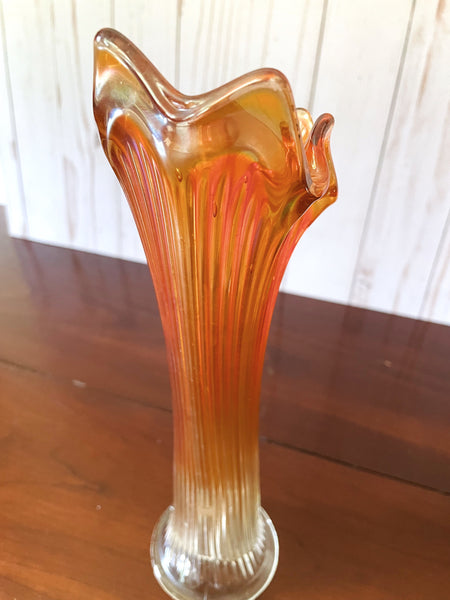 Fenton Marigold Swung Glass Vase