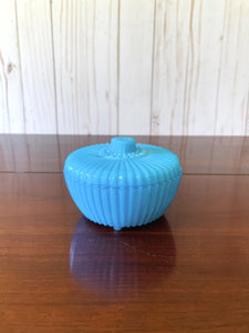 Akro Agate Blue Lidded Powder Jar