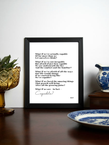 CAPABLE Poem Print | 5x7" or 8x10"