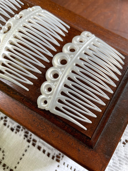Vintage West Germany White Hair Comb
