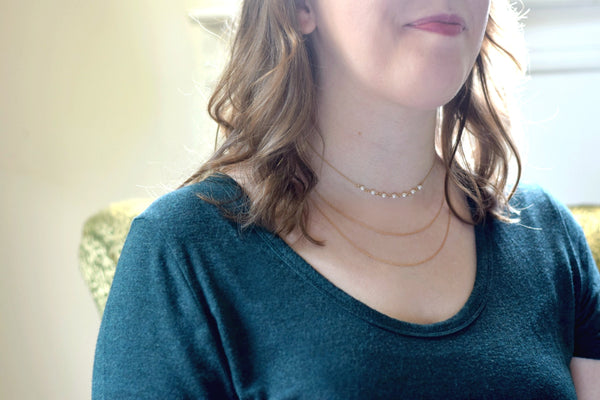 Gold Double Strand Layered Chain Customized Necklace