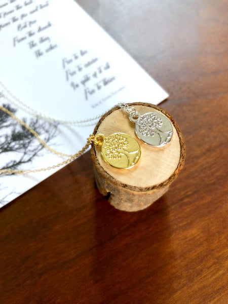 Tree Necklace in Silver or Gold | Psalm 1:3 Necklace & Poem