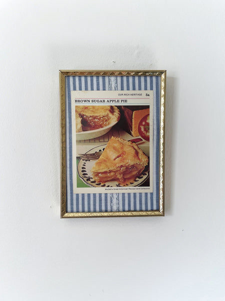 Framed Vintage Apple Pie Recipe 5x7”