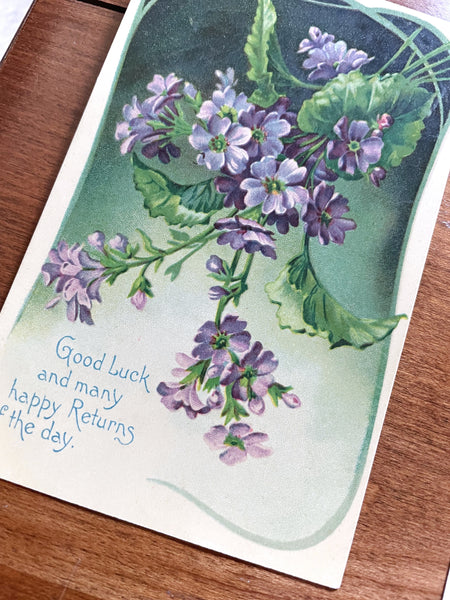 Set of Antique Spring Floral Postcards