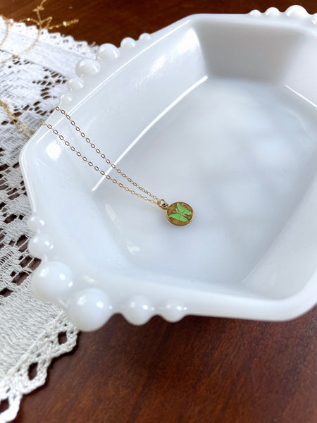 BUTTERFLY Gold and Mint Green Necklace