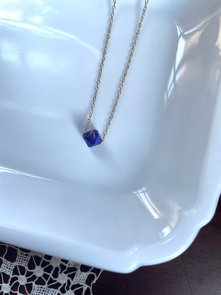 I AM WHOLE Tiny Cobalt Blue Necklace