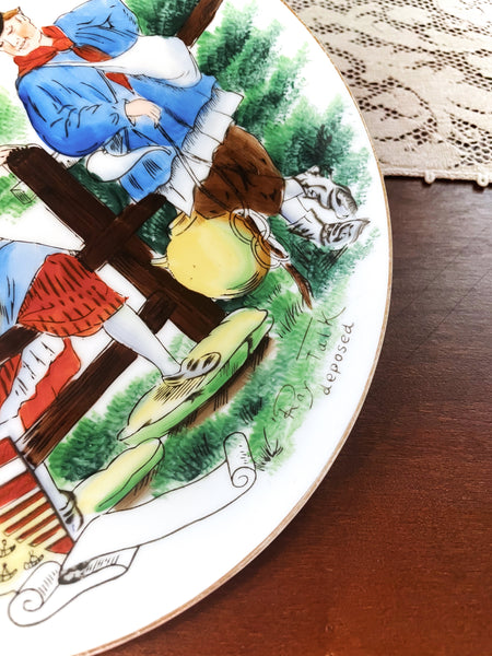 Vintage Couple Folk Scene Plate by Ray Falk