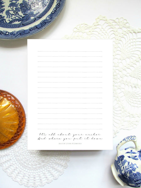 Anchor Quote Printable 8.5x11" Stationery | Digital Download