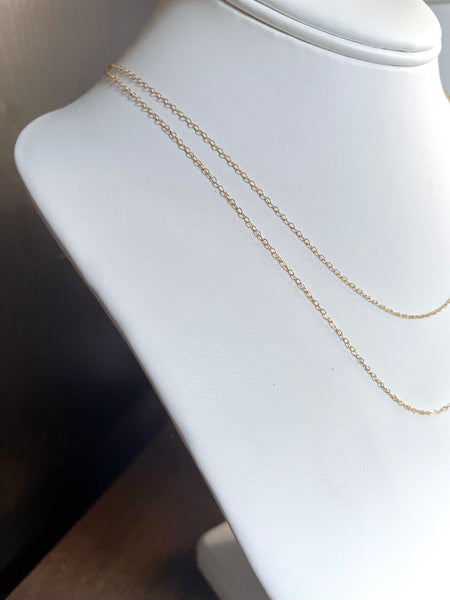 Gold Filled Double Strand Layered Chain Customized Necklace