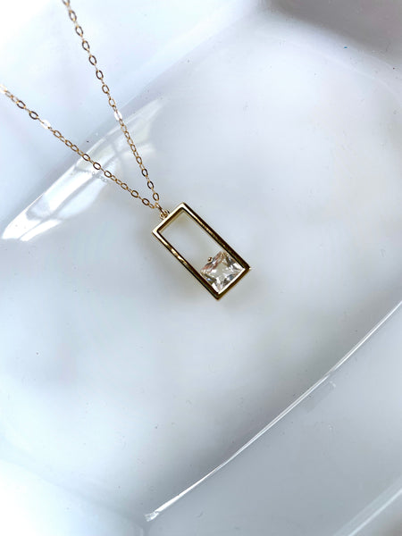 KEEPER OF THE HOME Gold CZ Necklace