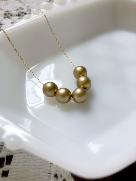 Matte Gold Beaded Layering Necklace