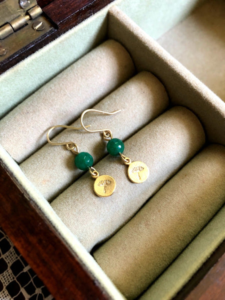 COUNTRY ROADS WV Gold and Green Wildflower Earrings