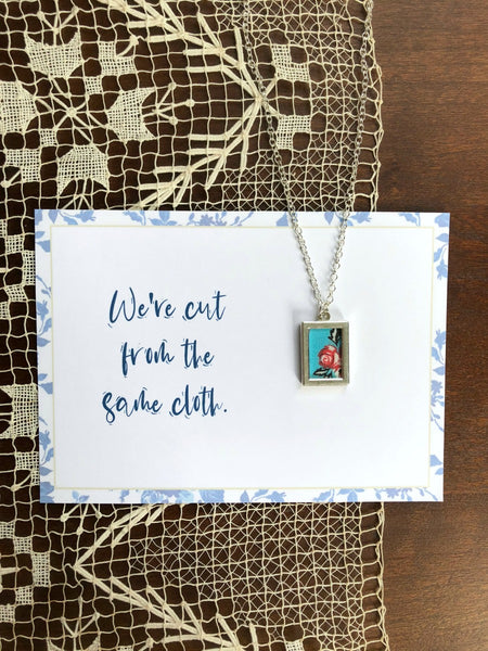 CUT FROM THE SAME CLOTH | Blue and Red Floral Necklaces Set