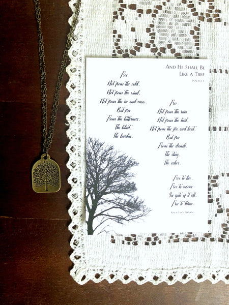 Layered Bronze Tree Psalm 1:3 Necklace & Poem