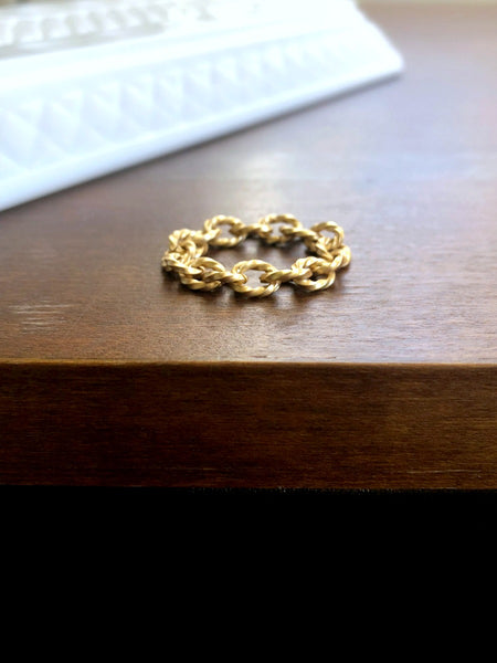 Gold Twisted Chain Rings - 5 Pack