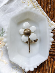 Vintage Gold and White Sarah Coventry Brooch
