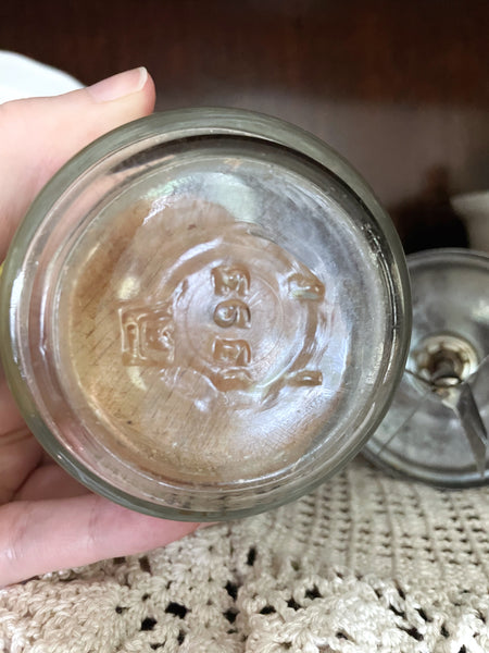 Vintage Glass Jar Nut Chopper