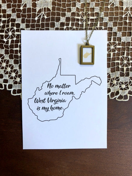 WEST VIRGINIA Gold Small Bronze Necklace