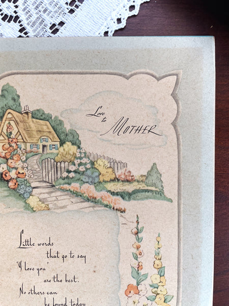 Vintage Love To Mother Cottage Print