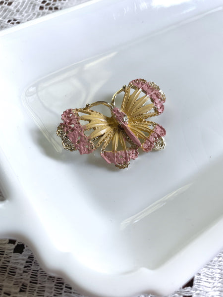 Pink and Yellow Butterfly Pin