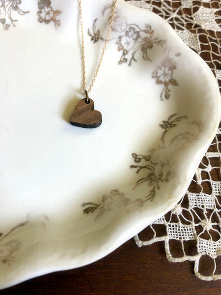 FLAMELESS Wooden Heart Necklace & Poem