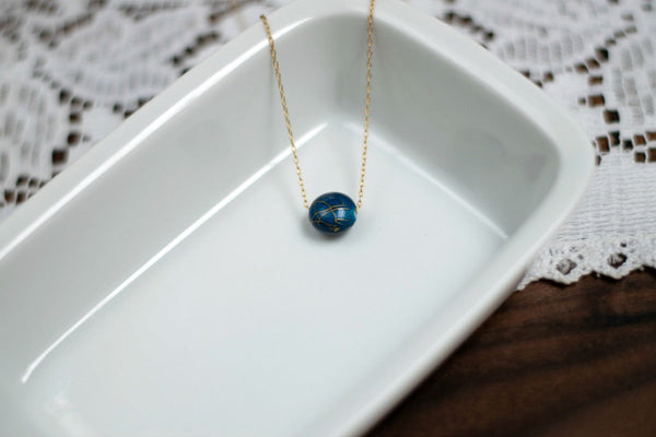 I AM WHOLE Deep Blue Dainty Necklace with Psalm 147:3