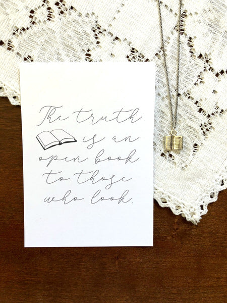 Open Book Necklace & Print