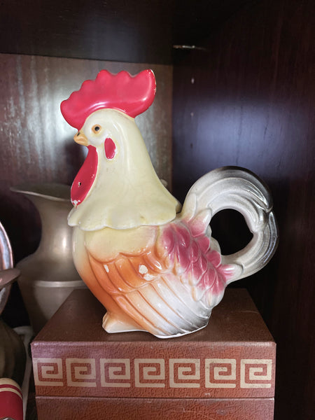 Vintage Rooster Lidded Salt Shaker