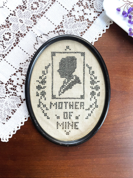 Vintage Mother of Mine Framed Cross Stitch