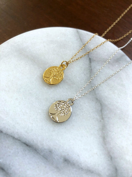 Tree Necklace in Silver or Gold | Psalm 1:3 Necklace & Poem
