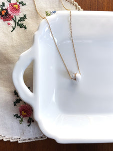I AM WHOLE White and Gold Dainty Necklace