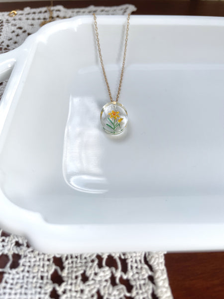 Vintage Daffodil Charm Necklace