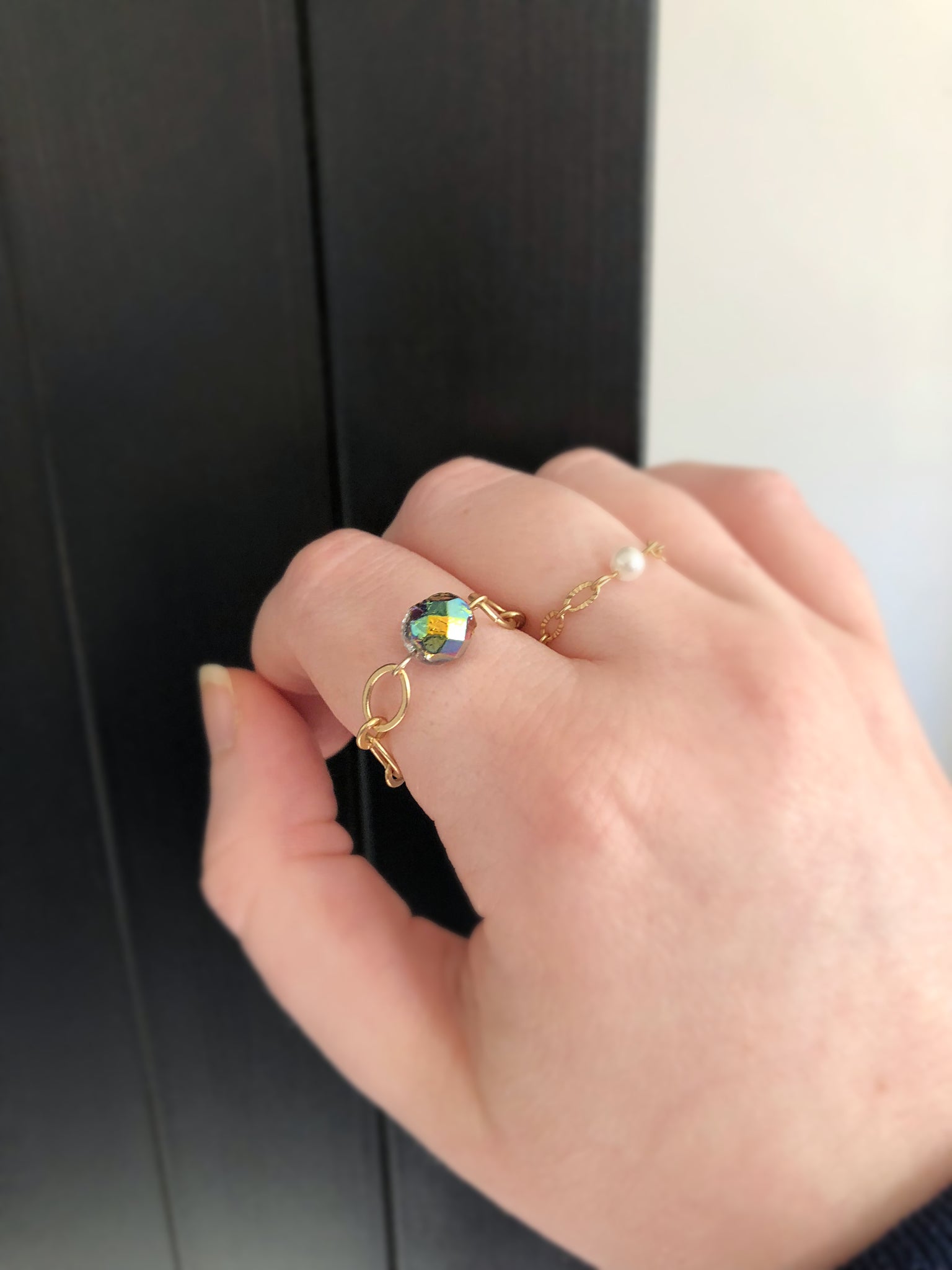 FOUR | Ennea Collection Gold Chain Colorful Ring