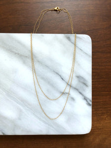 Gold Double Strand Layered Chain Customized Necklace