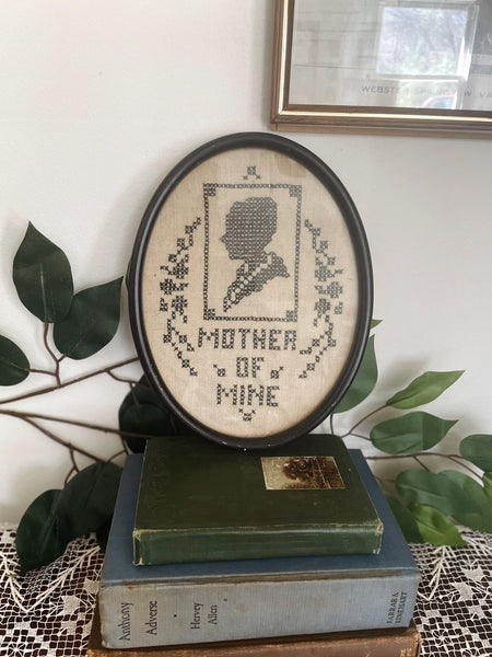 Vintage Mother of Mine Framed Cross Stitch