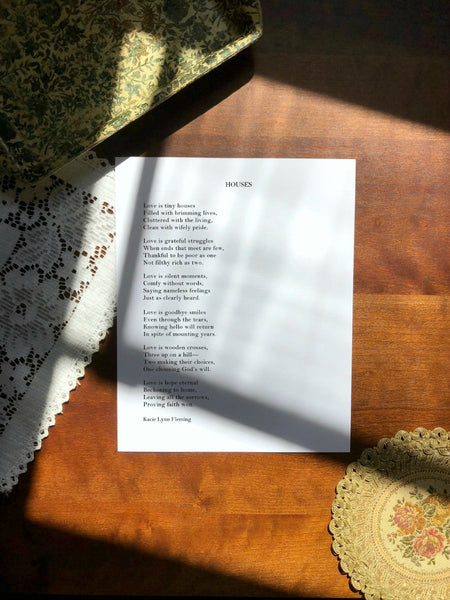 HOUSES Poem Print | 5x7" or 8x10"