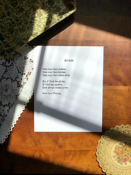 RIVERS Poem Print | 5x7" or 8x10"