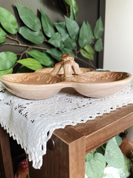 Antique Brown Japan Divided Dish