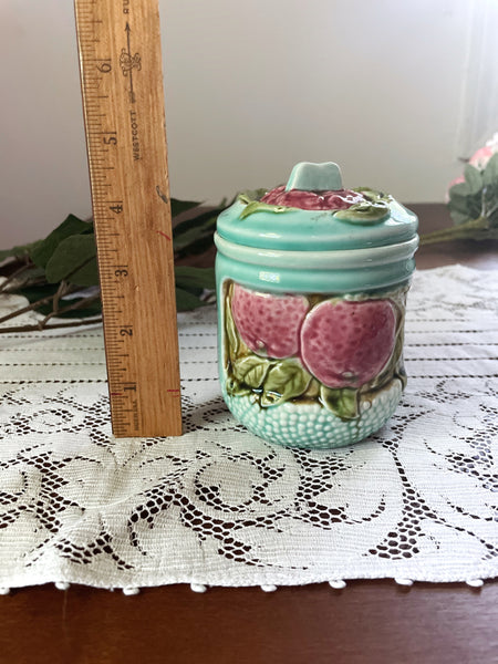 Vintage Green and Grape Lidded Jar