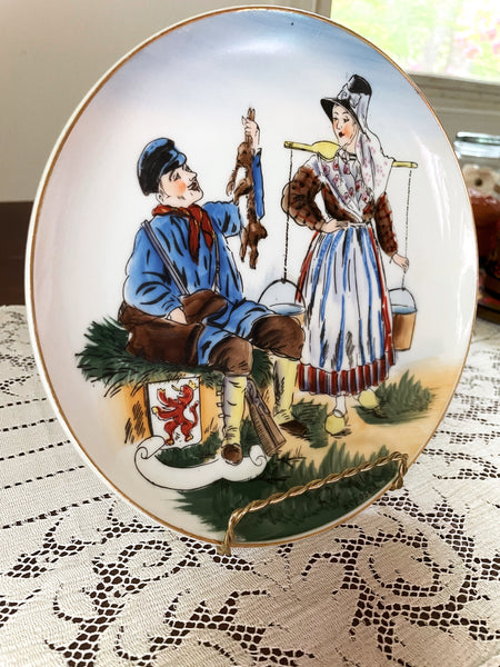 Vintage Folk Scene Plate by Ray Falk