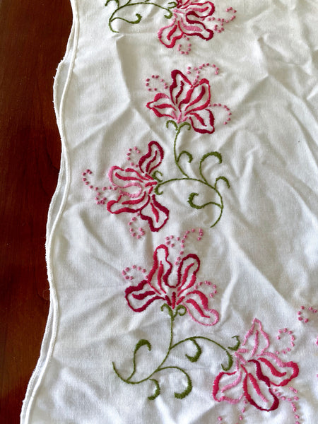 Pink Floral Table Runner