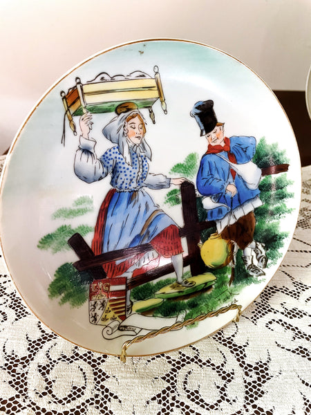 Vintage Couple Folk Scene Plate by Ray Falk