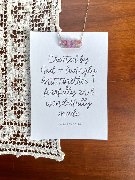 Fearfully + Wonderfully Made Necklace & Print