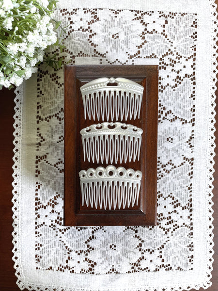 Vintage West Germany White Hair Comb