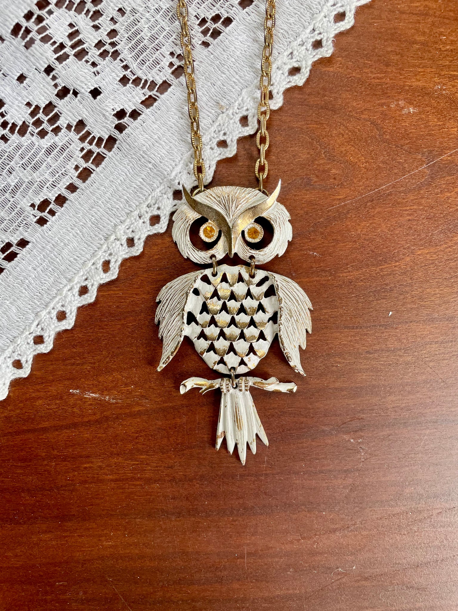 Vintage Owl Statement Necklace