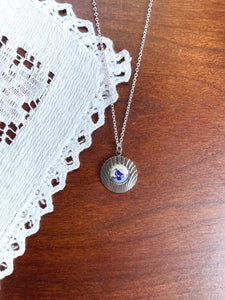 Small Silver Delft Pendant Necklace