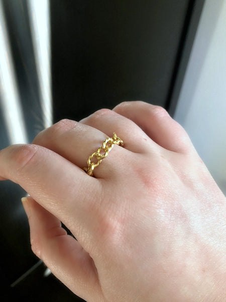 Gold Twisted Chain Ring