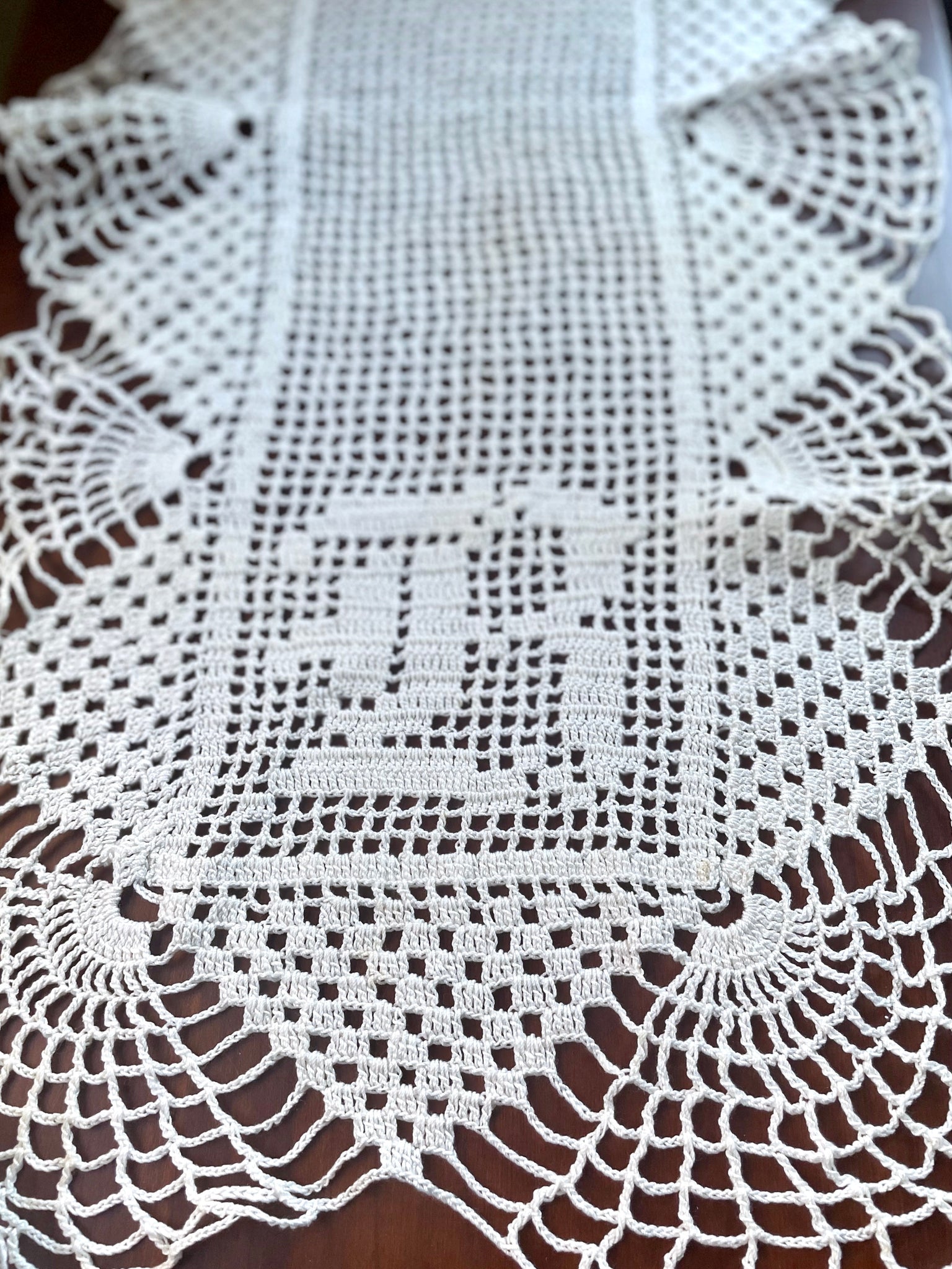 Set of B Initial Doilies and Table Runner